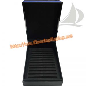 定制設計黑色紙質(zhì)翻蓋型木地板樣品展示盒子PY182
